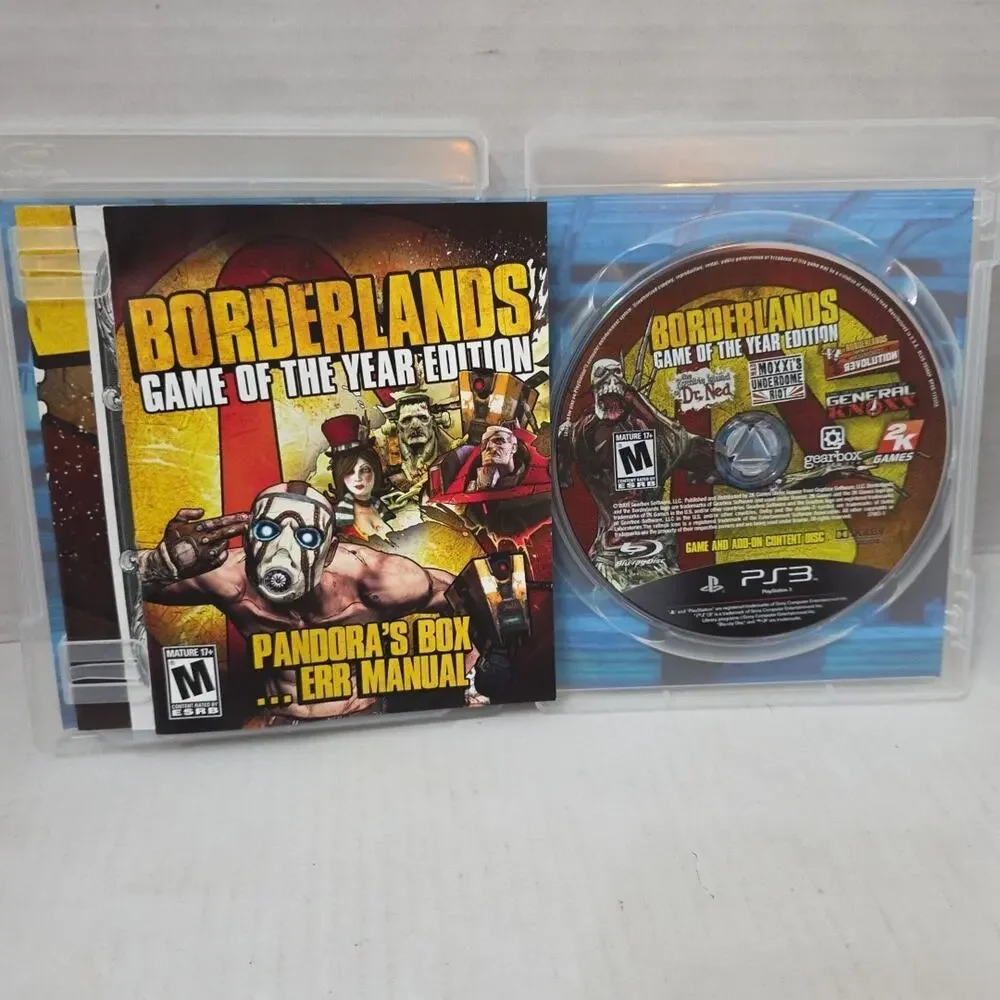 Lot Of 2 PS3 Games Borderland Game If Year Edition And Borderlands 2 Mint CIB